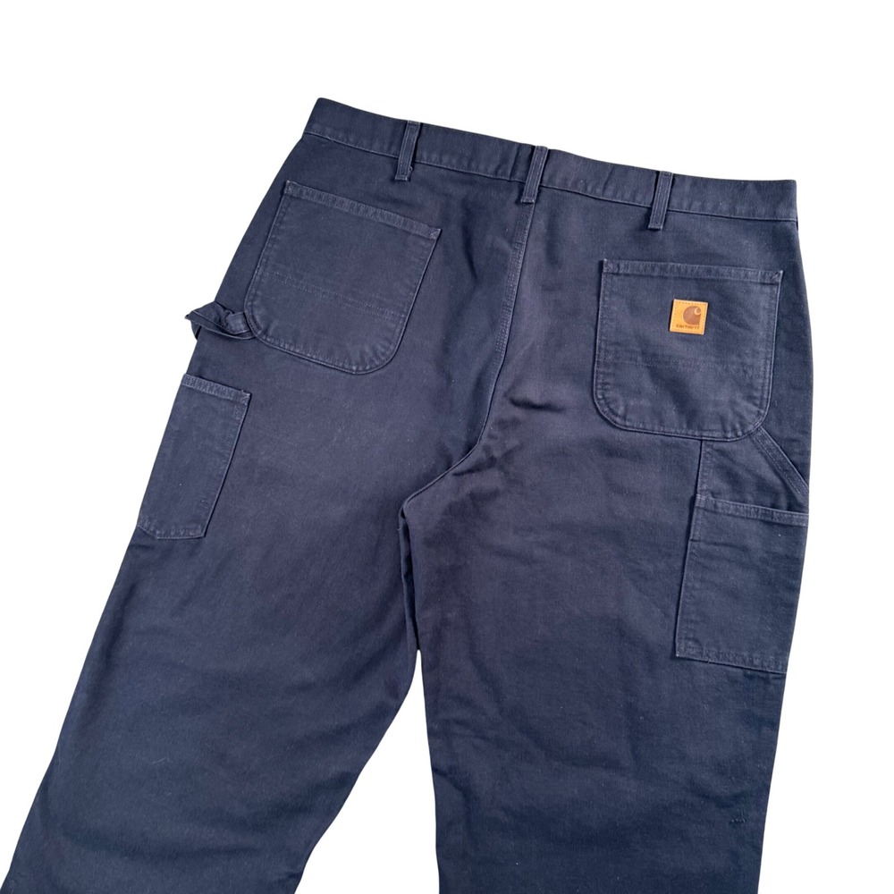 Carhartt B11 Mens Navy Blue Canvas Work Pants Loose Original‎ Fit Utility 40x32